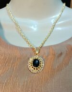 Golden Alloy Chain with Stone Locket/Necklace Specially gift for Girls - Image 11