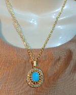 Golden Alloy Chain with Stone Locket/Necklace Specially gift for Girls - Image 3