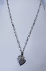 Alloy Silver Chain with Double Heart Locket Necklace specially gift for Girls/Boys/Women - Image 4
