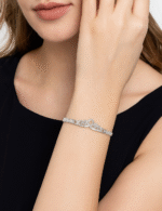 New Premium Silver Chandi Alloy Taj Zircon Bracelet / Watch For Girls | Women