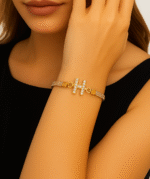 New Fashion Gold H Design Zircon Bracelet For Girls, Women