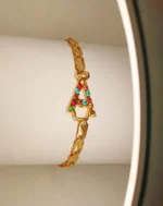 Stylish Alloy Golden A Zircon Bracelet/Watch For Girls/Women/Boys - Image 2