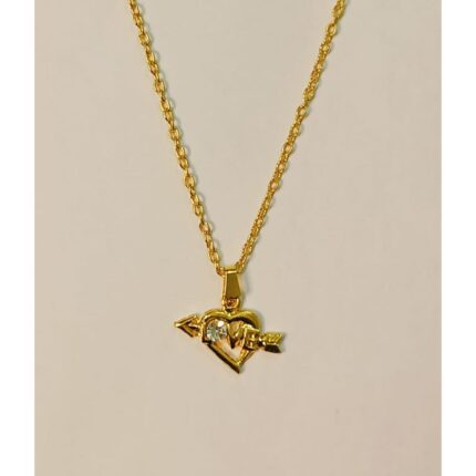 New Golden Alloy Heart Love Necklace / Locket with Chain,Pendants for Girls and Boys