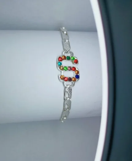 Stylish Silver Alloy S Zircon Bracelet For Girls, Women, men