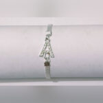 Classy Alloy Silver A Zircon Bracelet/Watch For Girls/Women - Image 2