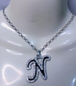 New Silver Stainless Chain With A to Z Zircon Alphabet Locket with Chain / Necklace / Pendants for Boy,s - Image 2