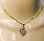 New Golden Alloy Chain with Zircon Heart Necklace/Locket/Pendants for Girls/Women/boys/men