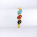 New Fashion Gold Chain 3 Oval Feroza Stone Bracelet/Watch For Men,s and Boy,s - Image 2