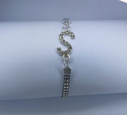 New Fashion Silver Zircon A to Z Alphabet Leather Bracelet / Watch For Girls