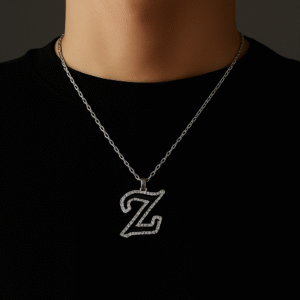 New Silver Stainless Chain With A to Z Zircon Alphabet Locket with Chain / Necklace / Pendants for Boy,s