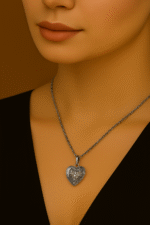 Silver Chain with Heart Zircon Locket Necklace specially gift for Girls/Women/Boys