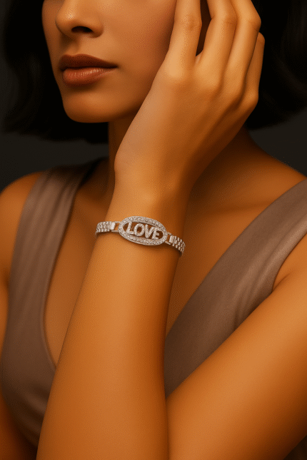 New Premium Silver Chandi Alloy Love Zircon | Bracelet For Girl,s/Boy,s