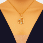 New Golden Alloy Chain with Zircon Love Heart Necklace/Locket/Pendants for Girls/boys