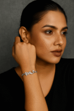 New Premium Silver Chandi Alloy Peacock Zircon Bracelet / Watch for Girl,s