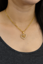Golden Alloy Chain with Heart Love Locket / Necklace / Pendants for Girls / Women / Boys