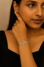 Classy Alloy Silver A Zircon Bracelet/Watch For Girls/Women