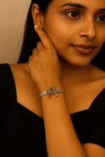 Classical Silver A to Z Alphabet Multi Zircon Bracelet / Watch For Girls