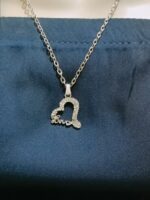 New Alloy Silver Chain with Love Heart Zircon Locket with Chain, Pendants/Necklace Specially Gift for Girls/Boys - Image 2