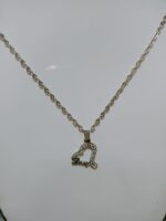 New Alloy Silver Chain with Love Heart Zircon Locket with Chain, Pendants/Necklace Specially Gift for Girls/Boys - Image 4