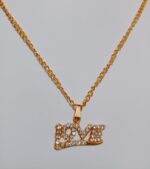 New Golden Alloy Chain with Zircon Love Necklace/Locket/Pendants for Girls and boys - Image 3