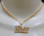 New Golden Alloy Chain with Zircon Love Necklace/Locket/Pendants for Girls and boys - Image 2