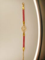 Classy Gold Round S Design Zircon Bracelet Leather For Girls, Women - Image 6