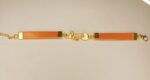 New Fashion Zircon Golden Butterfly Orange Leather Bracelet / Watch For Girls, Women - Image 3