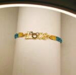 New Fashion Golden Zircon Love Green Leather Bracelet / Watch for Girls / Women - Image 4