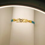 New Fashion Golden Zircon Love Green Leather Bracelet / Watch for Girls / Women