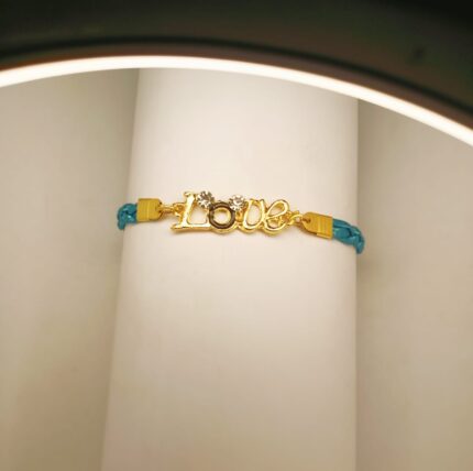 New Fashion Golden Zircon Love Green Leather Bracelet / Watch for Girls / Women