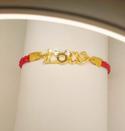 New Classy Zircon Golden Love Red Leather Bracelet/Watch For Girls, Women