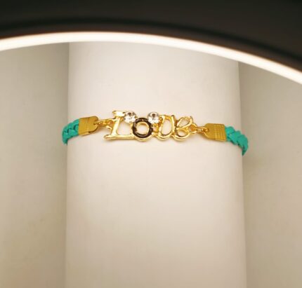 New Classy Zircon Golden Love Light Green Lather Bracelet / Watch For Girls,Women