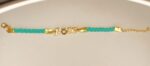 New Classy Zircon Golden Love Light Green Lather Bracelet / Watch For Girls,Women - Image 3