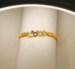 New Classy Zircon Golden Love Yellow Leather Bracelet / Watch For Girls, Women