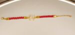 New Classy Gold Design H Zircon Red Leather Bracelet / Watch For Girl,s - Image 4