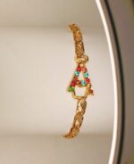 Stylish Alloy Golden A Zircon Bracelet/Watch For Girls/Women/Boys