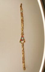 Stylish Alloy Golden A Zircon Bracelet/Watch For Girls/Women/Boys - Image 3