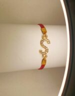 New Fashion Zircon Golden S Alphabet Red Leather Bracelet / Watch For Girls - Image 3