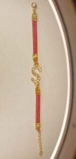 New Fashion Zircon Golden S Alphabet Red Leather Bracelet / Watch For Girls - Image 7