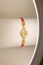 New, Classy Zircon Golden M Alphabet Red Leather Bracelet / Watch For Girl,s