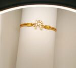 New Fashion Zircon R Alphabet Golden Leather Bracelet / Watch For Girls / Women - Image 3