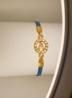 Classy Zircon Golden A Alphabet Leather Bracelet / Watch For Girls, Women
