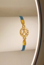 Classy Zircon Golden A Alphabet Leather Bracelet / Watch For Girls, Women - Image 2