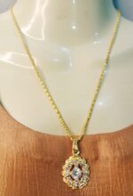 New Fashion Alloy Golden Chain with Zircon Locket/Necklace/Pendants for Girls/Women - Image 4