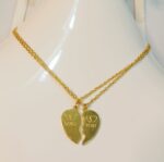 New Broken Heart Shaped Alloy Golden Necklace/Locket with Golden Chain for Your Lovers and Best Friends - Image 5