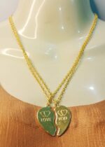 New Broken Heart Shaped Alloy Golden Necklace/Locket with Golden Chain for Your Lovers and Best Friends - Image 4