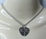 Broken Heart Shaped Alloy Necklace Silver Locket with Silver Chain for Lovers and Best Friends - Image 3
