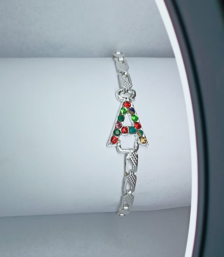 WhatsApp Image 2022-04-06 at 4.51.58 PM (4) Stylish Alloy Silver A Zircon Bracelet / Watch For Girls / Boys - Image 1