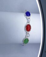 New Silver Premium Multi Natural Stone Bracelet / Watch For Girls - Image 2
