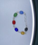 New Silver Premium Multi Natural Stone Bracelet / Watch For Girls - Image 4